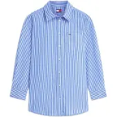 Tommy Hilfiger Pusero 'Oversized Fit' kuninkaallisen sininen / valkoinen