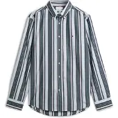 Tommy Hilfiger Paita 'Regular Fit Multicolour Stripe' smaragdi / minttu / valkoinen