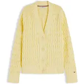 Tommy Hilfiger Neuletakki 'Cable Oversized' vaaleankeltainen