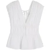 Tommy Hilfiger Toppi 'Regular Fit Sleeveless Smock Blouse With' valkoinen