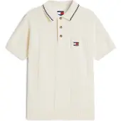 Tommy Hilfiger Tjm Reg Ss Badge Knit Polo Ext - Cream - XXL