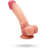 Sustainable Pleasure Ultra-Realistic Curved Silicone Dildo With Balls 21 cm