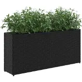 vidaXL Puutarhan istutuslaatikot 2 istutusosalla, 2 kpl, musta, 90x20x40 cm