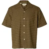 Selected Slhrlxmonty Texture Ss Shirt - White - L
