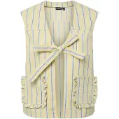 Pieces Pcbillo Tie Denim Vest - Blue - L