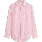 Tommy Hilfiger Paita 'Regular Fit Textured Stripe Pure' vaalea pinkki / valkoinen
