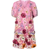 Y.A.S Yasflowering Ss Dress - Show - Pink - 40