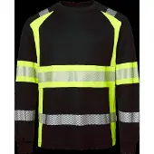 Top Swede 601 pitkähihainen t-paita miehille musta/keltainen 3XL