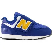 New Balance unisex for kids. NW574V2 Blue Hook and Loop 574 Sneakers (23.5), Flat, Velcro, Casual, children's fashion