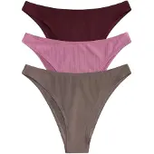The Set Bikinihousut taupe / roosa / viininpunainen