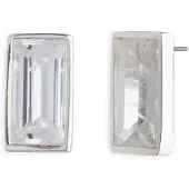 Ralph Lauren Pe Baguette Cz Stud - Rhd/Cry - Silver - ONE SIZE 0.9 cm