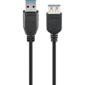 Goobay 43998, 1,8 m, USB A, USB A, USB 3.2 Gen 1 (3.1 Gen 1), Uros/naaras, Musta