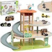 Classic World Wooden Sustainable Garage with Accessories 19pcs.