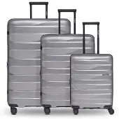 Bergpfeil Travel 4-pyöräinen Matkalaukkusetti 3-osainen Laajennettava Hopeanvärinen