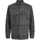 Jack & jones Jprrayle Melange Check L/S Overshirt Sn - Grey - M