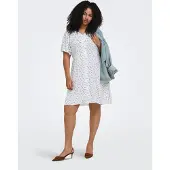 ONLY Carmakoma Carevida S/S Dress Wvn Noos - White - 46