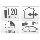 Koopman International Koopman joulukuusen valot CHANDLER LIGHT 120LED TIMER MULTIKOLOR MACARON