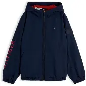 Tommy Hilfiger Välikausitakki 'Logo Graphic Relaxed' laivastonsininen / punainen