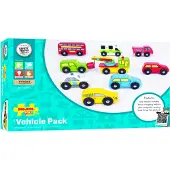 Bigjigs Wooden Vehicles 9 pcs.