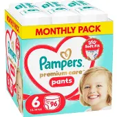 Pampers Premium Care Pants -vaipat, koko 6, 96 kpl