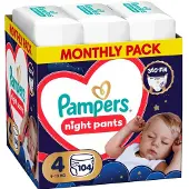 Pampers Pieluchomajtki Night Pants 4 9-15 kg, 104 szt.
