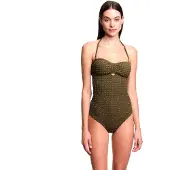 Emporio Armani for woman. EW003297_AF20247 Olivia green swimming costume (L), Beachwear, Polyester