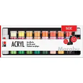 Marabu Akryylimaalit Basic 32x3.5ml, 2x59ml -