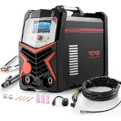 Vevor TIG -hitsauskone, 200A 6-in-1 alumiinihitsauskone (LED-näyttö) - AC TIG/DC TIG/AC Pulse TIG/DC Pulse TIG/Piste TIG/MMA (puikko), sähköhitsauskone synergisellä IGBT-ohjauksella