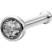 Wildcat Mini Jewelled Nosestud<!--63f70b36ac24f--> - Diamond Black, Hopeinen metalli