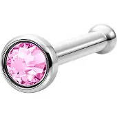 Wildcat Mini Jewelled Nosestud<!--63f70b36ac24f--> - Fuksianpunainen, Hopeinen metalli
