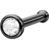 Wildcat Mini Jewelled Nosestud - Kristallklar, Schwarz
