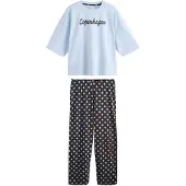 Next Pyjama vaaleansininen / tummanruskea