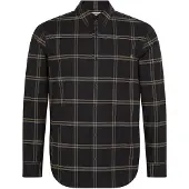 Calvin Klein Jeans Ls Windowpane Oxford Classic Shi - Black - L