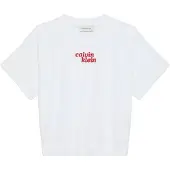 Calvin Klein Jeans Ss Towel Terry Cropped Sweatshir - White - XS