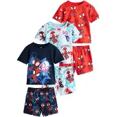 Next Yöpuku 'Spidey and Friends' laivastonsininen / vaaleansininen / punainen