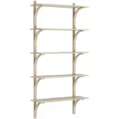 Swedese Levi hylly 5 hyllytasoa Valkopigmentoitu tammi-alumiini, 90 cm