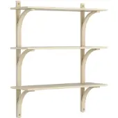 Swedese Levi hylly 3 hyllytasoa Luonnollisesti lakattu saarni-messinki, 90 cm