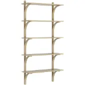 Swedese Levi hylly 5 hyllytasoa Luonnollisesti lakattu tammi-alumiini, 90 cm