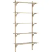 Swedese Levi hylly 5 hyllytasoa Valkopigmentoitu tammi messinki, 90 cm