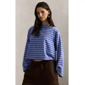 Ralph Lauren Striped Boatneck Mariner Tee - Blue - S
