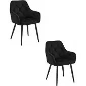 Leobert 2 ruokapöydän tuolin setti Jork, 56x62x83,5 cm, musta