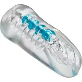 Kaalimato Beaded tuplamasturbaattori, vagina- ja anusaukolla, stimuloivilla helmillä, kirkas