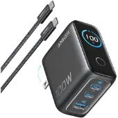 Anker 100W:n GaN-seinälaturi älynäytöllä - harmaa