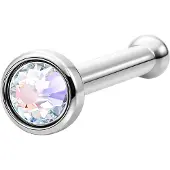 Wildcat Mini Jewelled Nosestud<!--63f70b36ac24f--> - Aurora Boreale, Hopeinen metalli