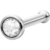 Wildcat Mini Jewelled Nosestud<!--63f70b36ac24f--> - Valkoinen, Hopeinen metalli