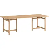 MOEBE rectangular dining dable -ruokapöytä 220 x 90 cm Tammi