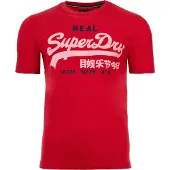 Superdry for man. M1012451A Classic T-shirt red (L), Casual, Cotton, Short sleeve