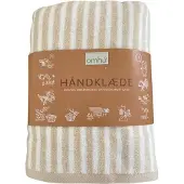 Omhu Økologisk Stribet Håndklæde - Frotté/Velour - Beige - 70X140CM
