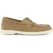 BOSS for man. 50563130 Beige Contrast Suede Boat Shoes (45), Flat, Laces, Casual