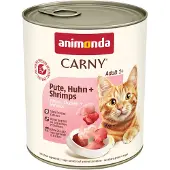 Animonda Carny 24x800g Adult kalkkuna, kana & katkarapu Kissanruoka